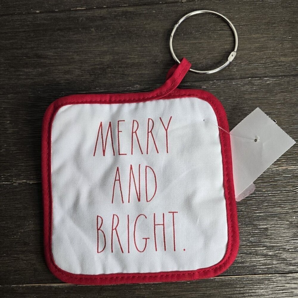 NWT Rae Dunn Merry And Bright Christmas Pot Holder